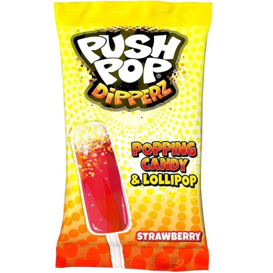 Bazooka Push Pop Strawberry Dipperz - căpșuni 12g