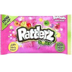 Bazooka Rattlerz Sour Chewy Candies - sour fruits 40g