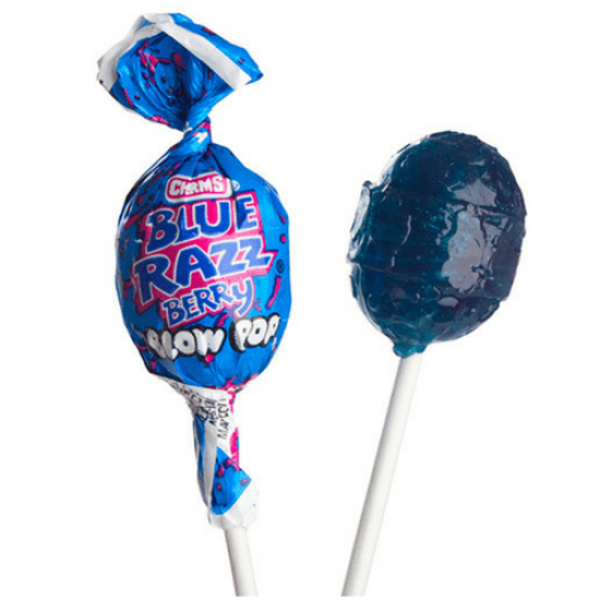 Charms Blow Pop Blue Razz Berry Lollipop - acadea cu gust de zmeură albastră 18g
