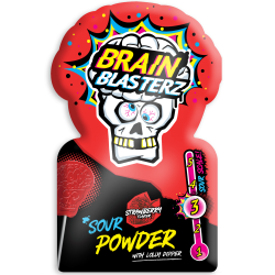 Brain Blasterz Sour Powder with Lolly Dipper Strawberry 10g