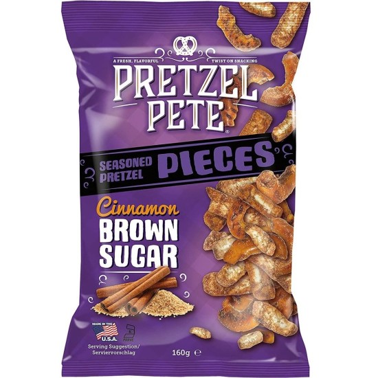 Pretzel Pete Cinnamon Brown Sugar Pretzel Pieces - scortisoara si zahar brun 160g