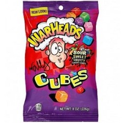 Warheads Sour Chewy Cubes Peg Bag 226g