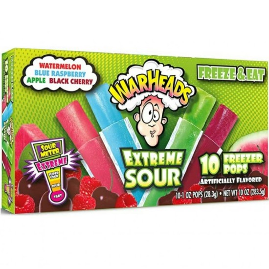 Warheads Freezer Bar 283.5g, 10 bars - batoane înghețate cu gust de fructe