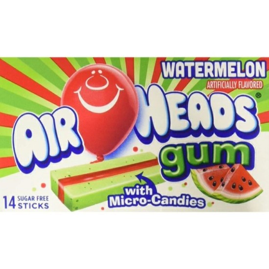 Airheads Gum Watermelon - gumă cu gust de pepene 33.6g