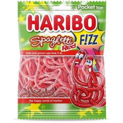 Haribo Sachets Spaghetti Red Fizz - jeleuri acrișoare 70g