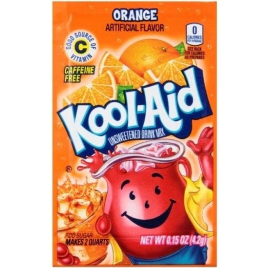 Kool Aid Orange Sachet - amestec de băutură cu gust de portocale 4.2g