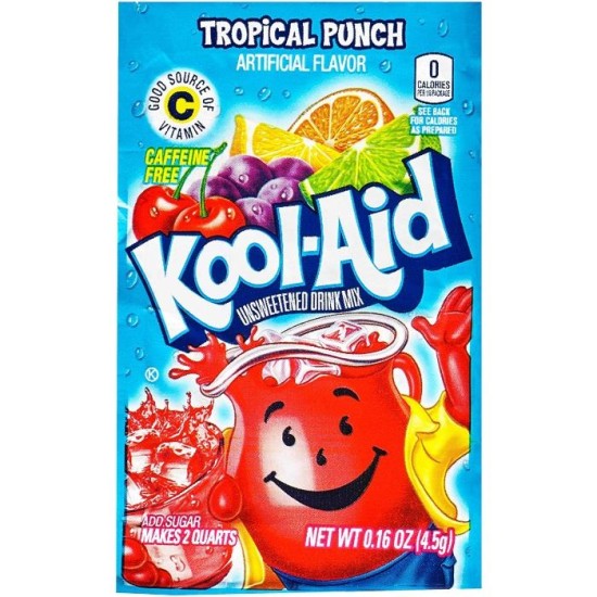 Kool Aid Tropical Punch Sachet - amestec de băutură cu gust de fructe tropicale