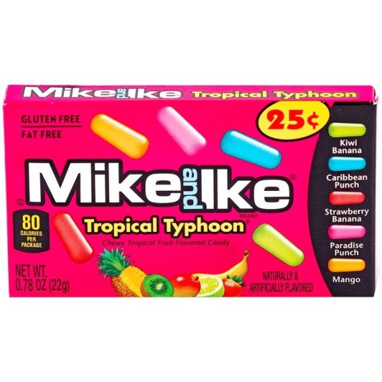 Mike & Ike Tropical Typhoon - bomboane cu gust de fructe tropicale 22g