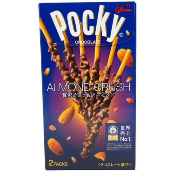 Pocky (JAPAN) Almond Crush Chocolate - sticksuri cu gust de migdale și ciocolată 46g