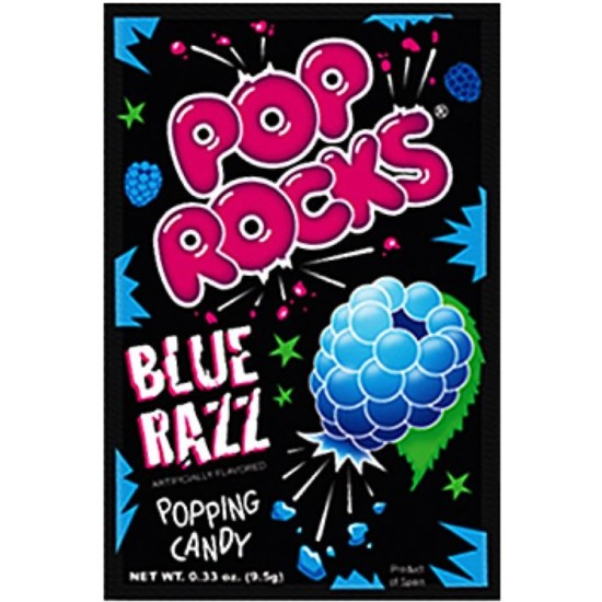 Pop Rocks Blue Razz - bomboane explozive zmeură albastră 9.5g