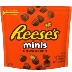 Reese's Minis Peanut Butter Cups Unwrapped - peanut butter flavored 215g 