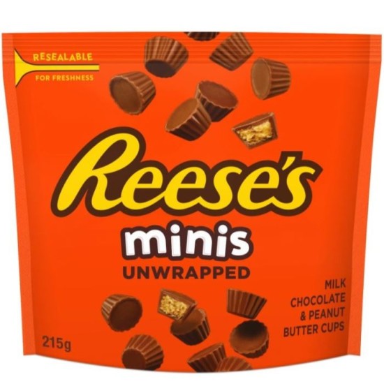 Reese's Minis Peanut Butter Cups Unwrapped - cu gust de unt de arahide 215g 