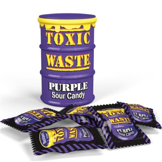 Toxic Waste Drum (Purple) Sour Candy -  bomboane cu gust de fructe acrișoare 42g