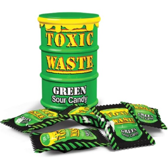 Toxic Waste Drum (Green) Sour Candy - bomboane cu gust de fructe acrisoare 42g