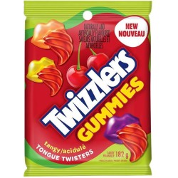 Twizzlers (CANADA) Gummies Tongue Twisters Tangy Cherry Flavored 182g