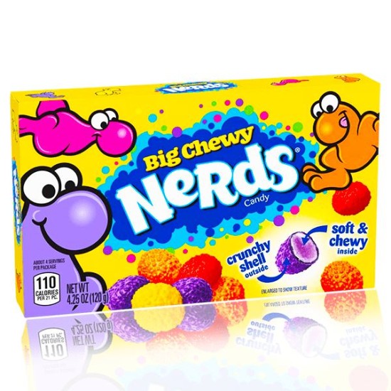 Wonka Nerds Big Chewy Candy Theatre Box 120g - cu gust de fructe
