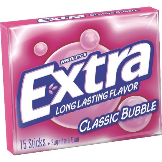 Wrigley's Extra Classic Bubble Gum 15 Piece - guma de mestecat 40.5g