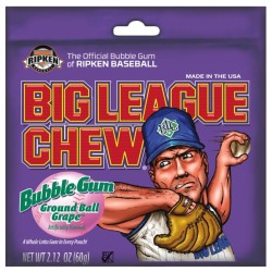 Big League Chew Bubble Gum, Ground Ball Grape Flavored 60g