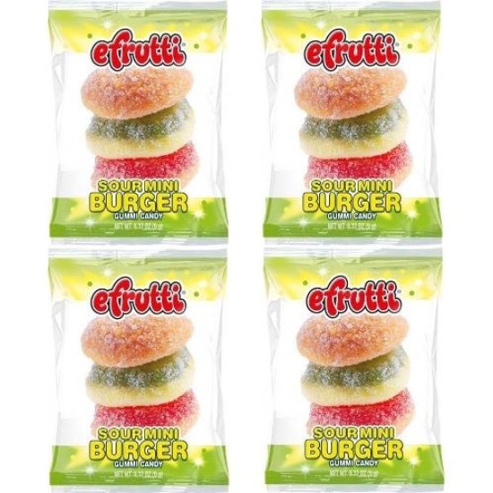 E.Frutti Mini Burger Sour 9g - cu gust de fructe acrisoare (4 bucati)