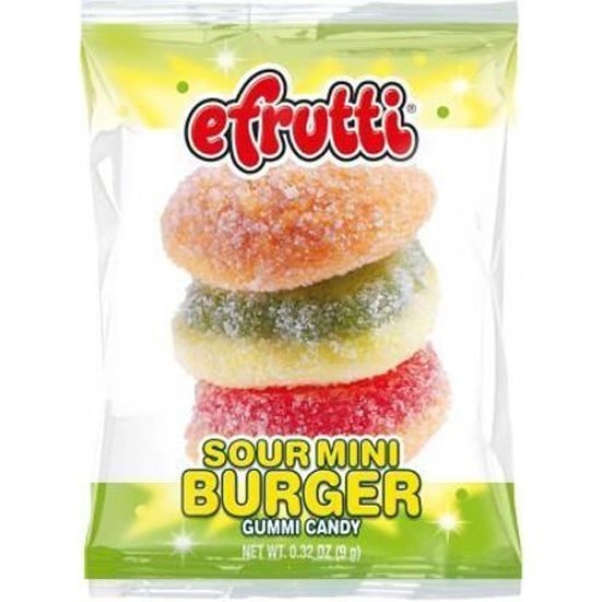 E.Frutti Mini Burger Sour - bomboane gumate cu gust de fructe acrișoare 9g