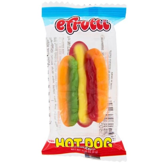 E.Frutti Gummi Hot Dogs -  bomboană gumată cu gust de fructe 9g